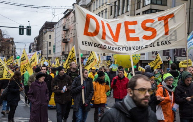 Divestment from oil companies protest