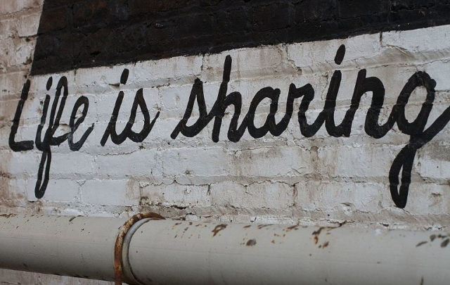 Life is Sharing graffitti