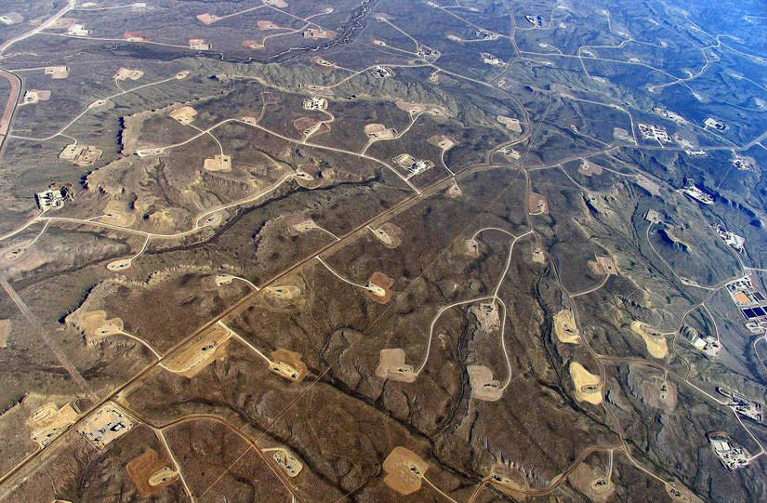 Fracking well sites