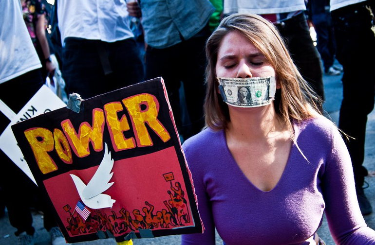 Power of money protest