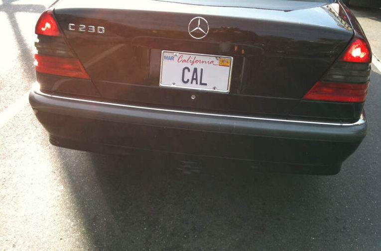 California license plate