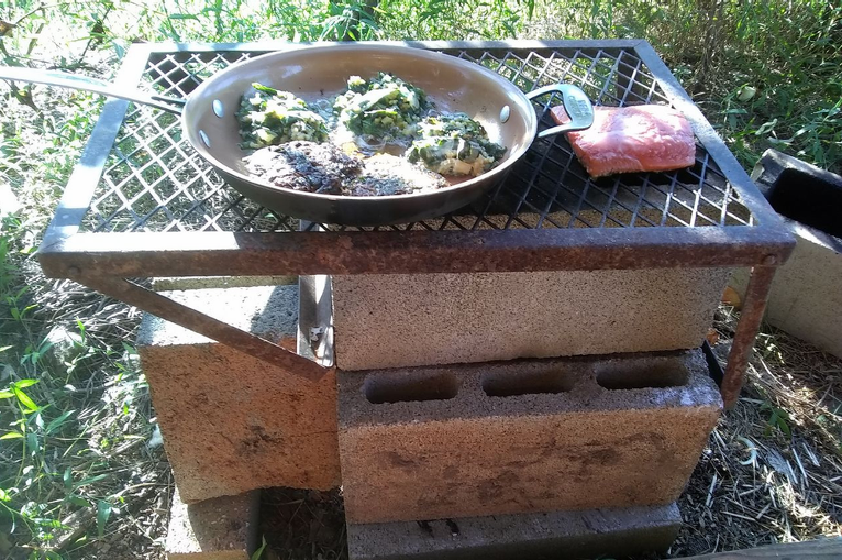 cinder block rocket stove