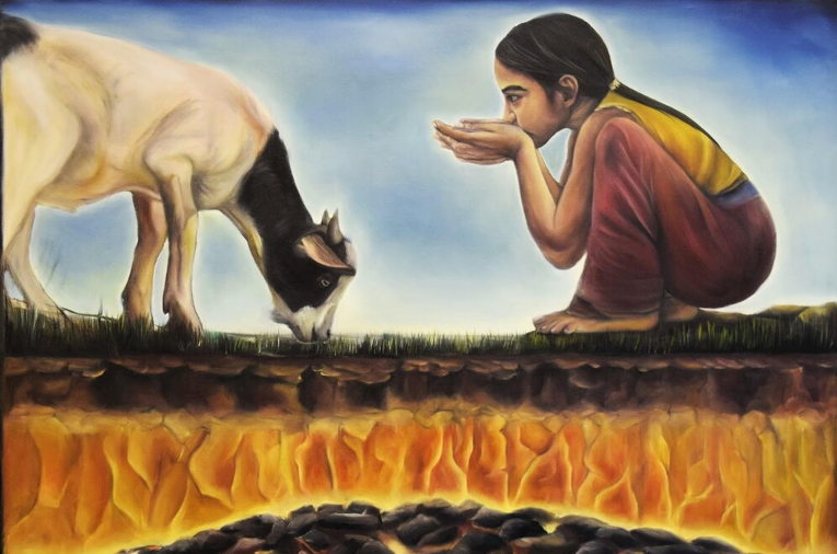 “Below the Surface” - Vannessa Circe - Oil on Canvas - 40” x 48”