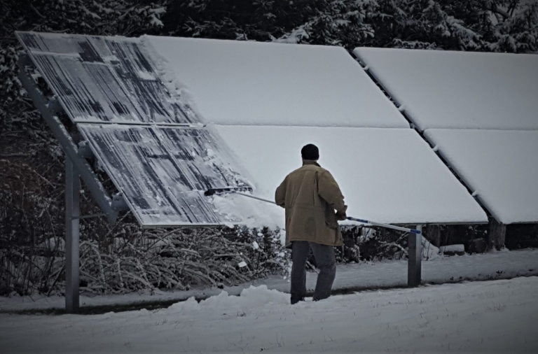 winter solar panels