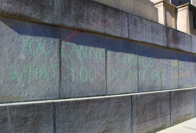 James Baldwin quote graffiti