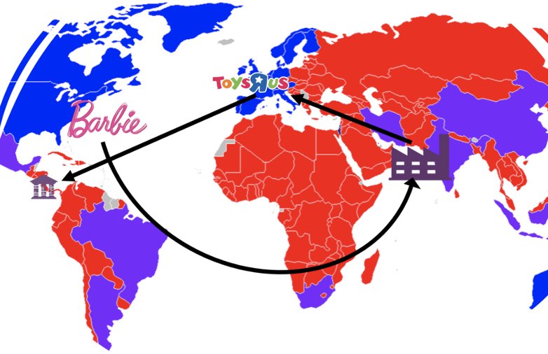Map showing gloval trade.