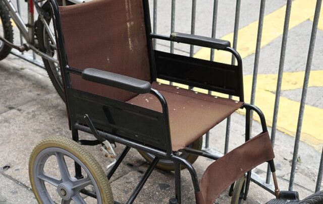 Wheelchair on street