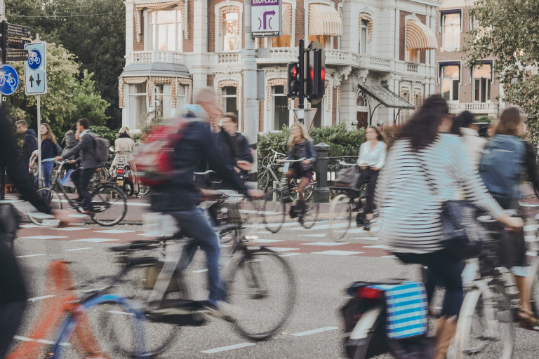 cycling in Amsterdam
