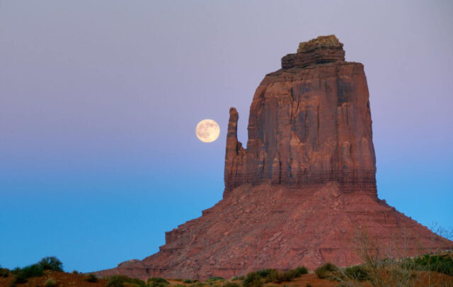 Moon over Monument Valley