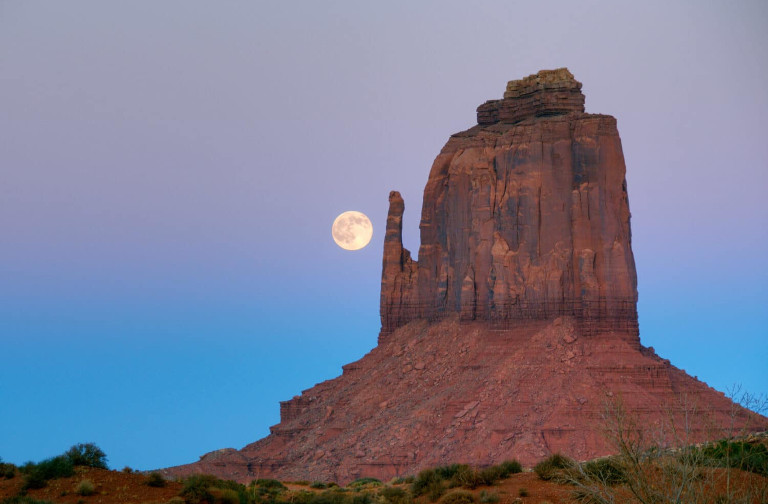 Moon over Monument Valley
