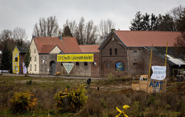 Site of protests again expansion of lignite coal ming in Germany.