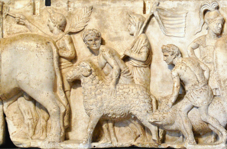 Roman foot soldiers from the Ahenobarbus relief.