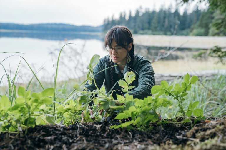 Shaelene Grace Moler showing Tlingit potato