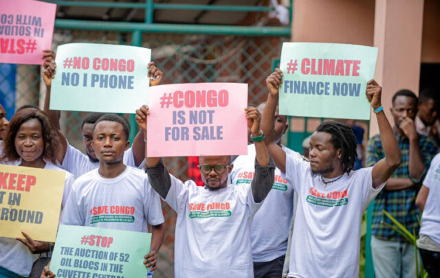 Notre terre sans petrol rally in DRC