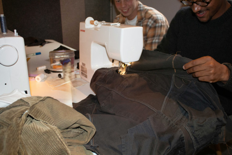 Men sewing