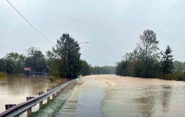 Flooding after Hurricane Helene in North Carolina
