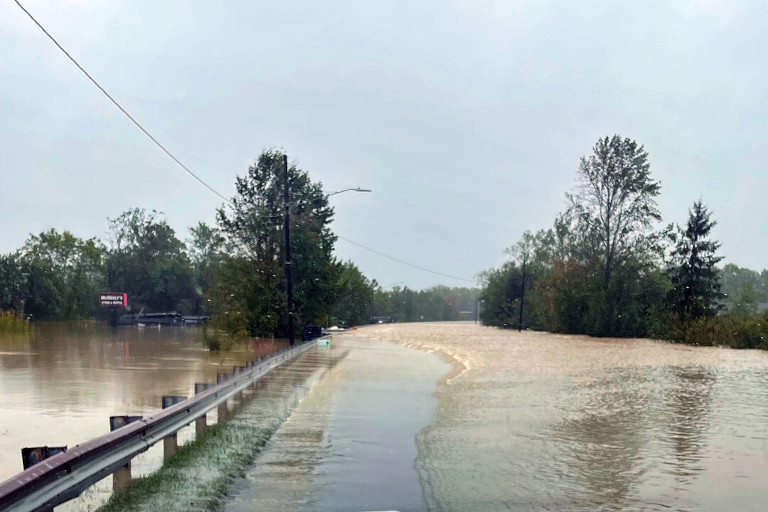 Flooding after Hurricane Helene in North Carolina