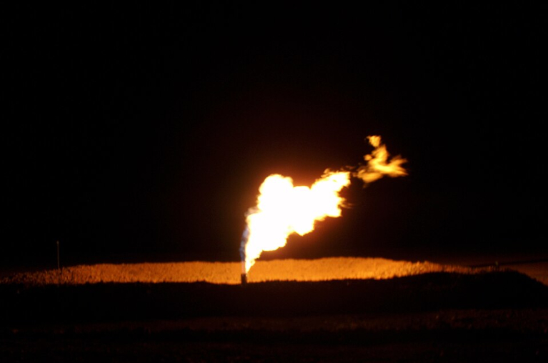 North Dakota gas well flaring methane