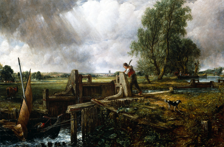 Boat passing a lock picture