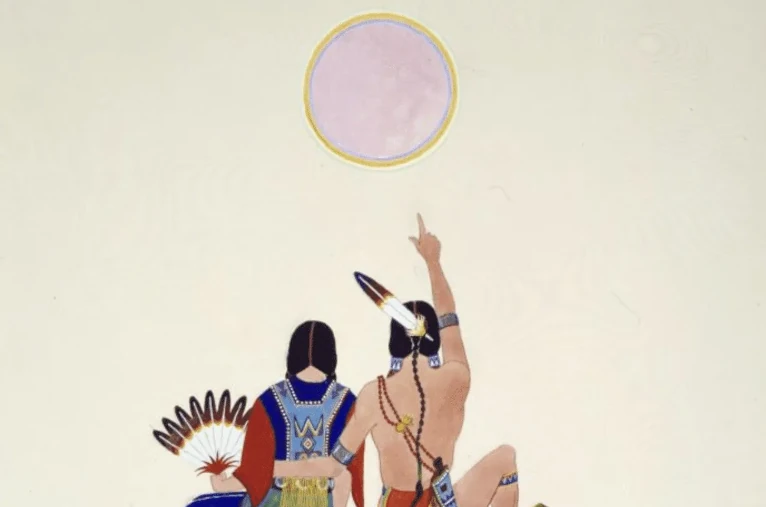 The sign in the fall painting