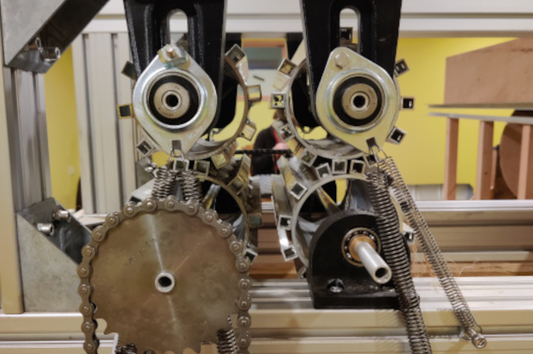 Mechanical flax breaker.